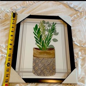 Black framed art.